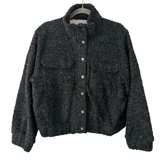 Michael Stars Women's Charcoal Leti Snap Zip Outerwear Jacket S Small New - Picture 2 of 10